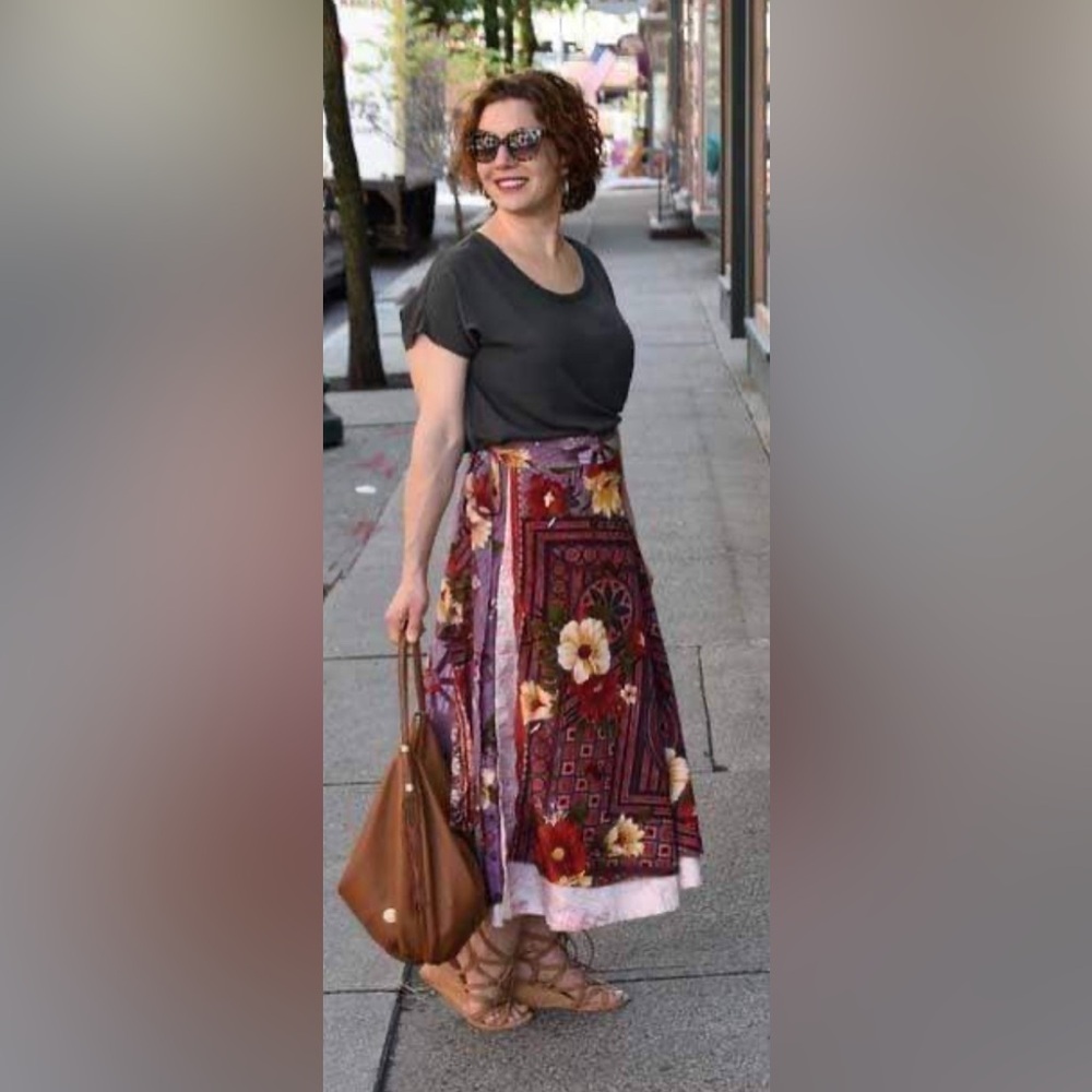 Reversible Silky Maxi Skirt. Multiple Ways to Wear For Big or Small Young Older - Picture 17 of 17